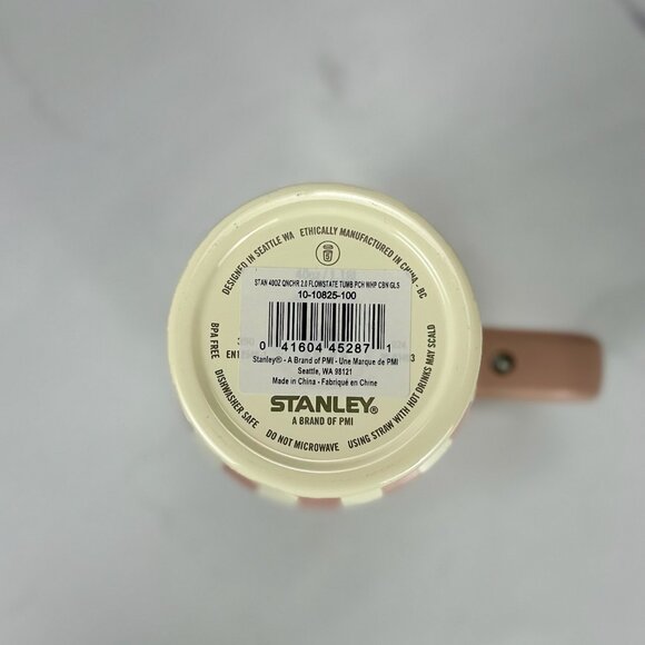 Stanley Oasis Collection 40oz Flowstate Tumbler Peach Whip Cabana Gloss Stripes - Picture 4 of 4